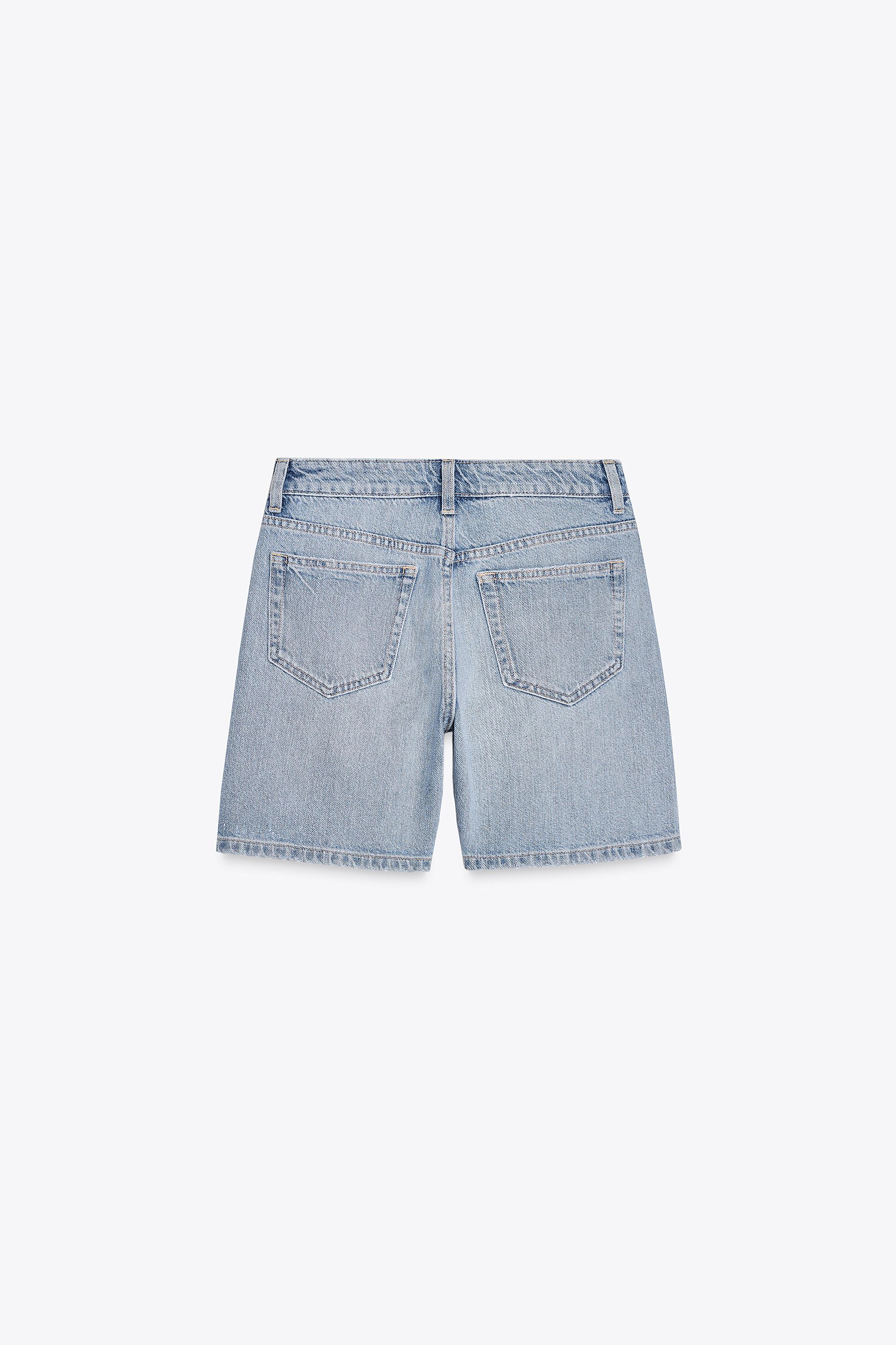 SHORT EN JEAN TRF À TAILLE MI-HAUTE